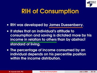 Theories of Consumption_Extended Version | PDF