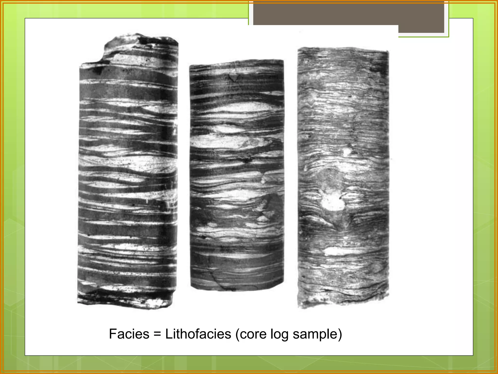 Facies = Lithofacies (core log sample) 
 