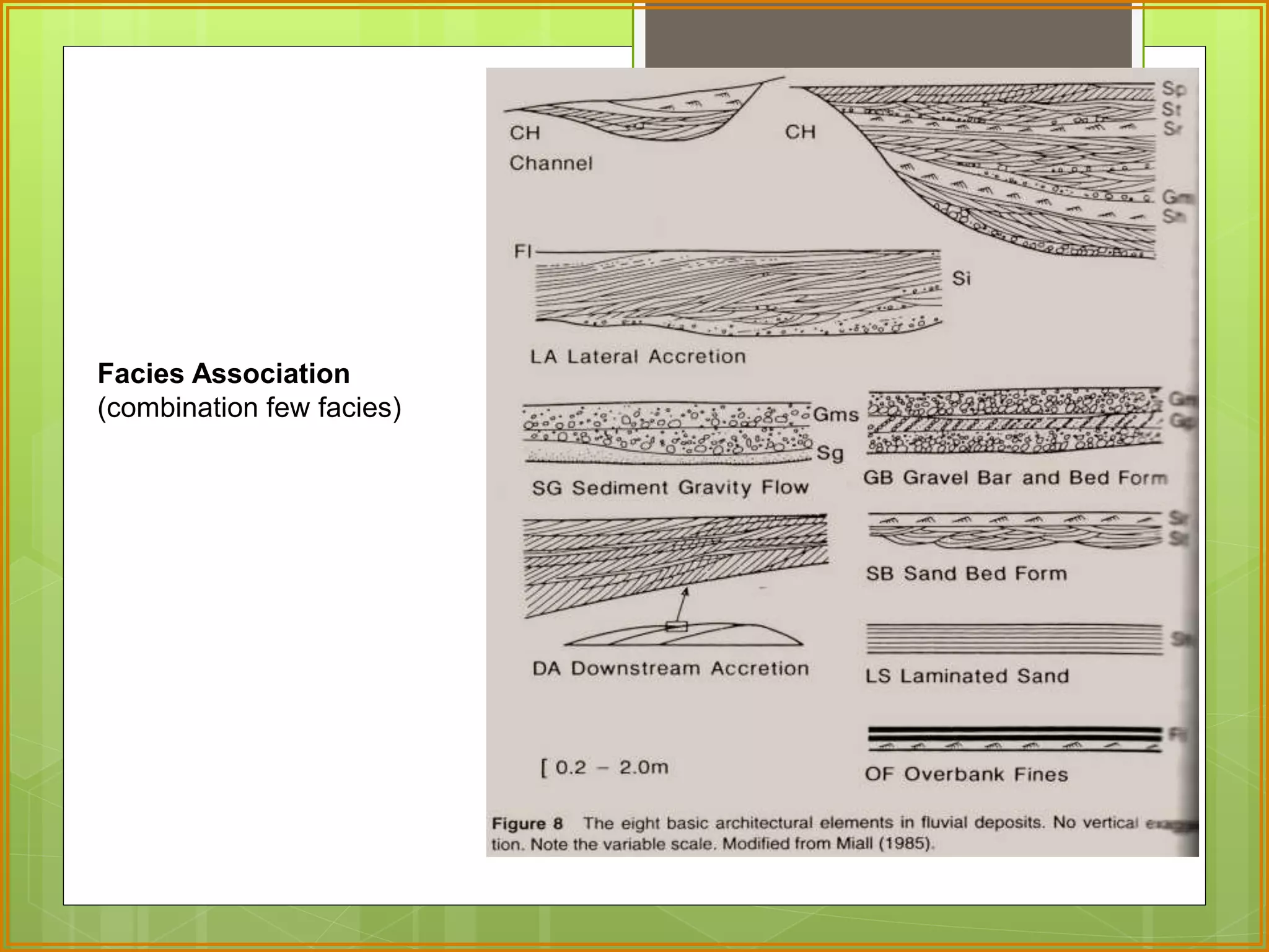 Facies Association 
(combination few facies) 
 