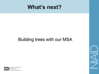 What’s next?
Building trees with our MSA
 