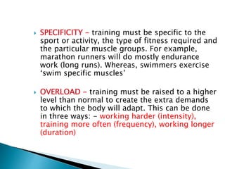 Specificity Training. Examples Lecture 3 fitness and training programs, time | PPTX