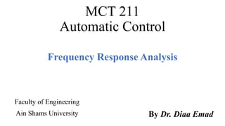 Comprehensive Frequency Response Analysis in Automatic Control Systems ...