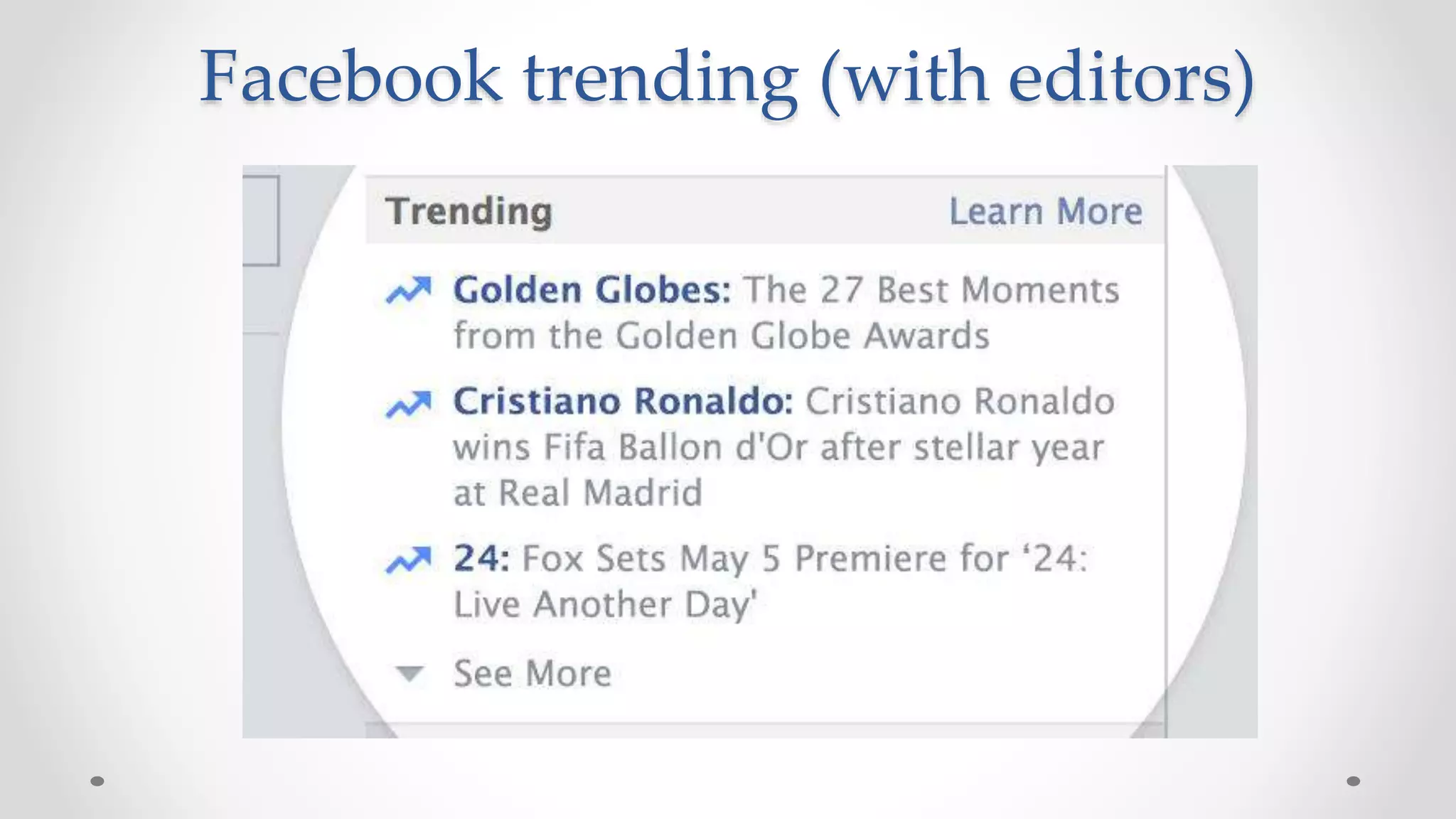 Facebook trending (with editors)
 