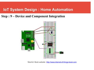 IoT System Design : Home Automation
Step : 9 – Device and Component Integration
Source: Book website: http://www.internet-of-things-book.com
Internet of Things
Instructor : Dr. Bibhas Ghoshal
Spring 2022
 