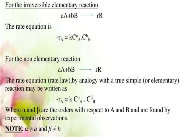 Lecture 3 kinetics of homogeneous reactions | PPTX