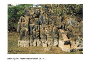 Vertical joints in sedimentary rock (Brazil).
 