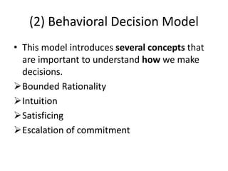 MS Lecture 3 part 2 decision making | PPTX