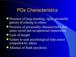 Lecture 3 Personality Disorders 1 | PPT