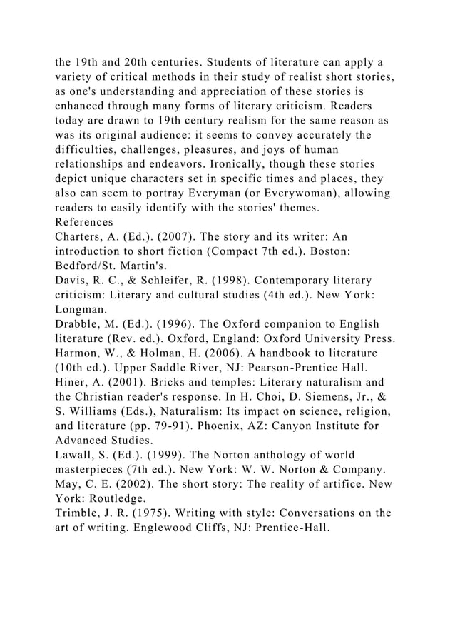 Lecture 3Realism, Naturalism, and the Short StoryIntroductio.docx