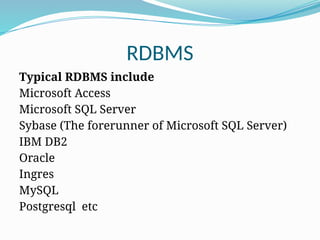 Comprehensive Overview of the Relational Data Model and RDBMS Concepts ...
