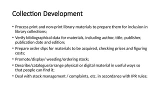 Lecturer 3. The roles and responsibilities of library professionals | PPTX