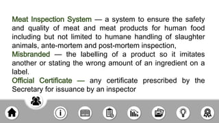 Notes For Meat Inspection Notes.pdf Lecture 3 RulesRegulation-in-Meat-Inspection_Laylay-Edrian.pptx