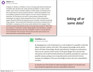 linking all or
                           some data?




Monday, February 18, 13
 