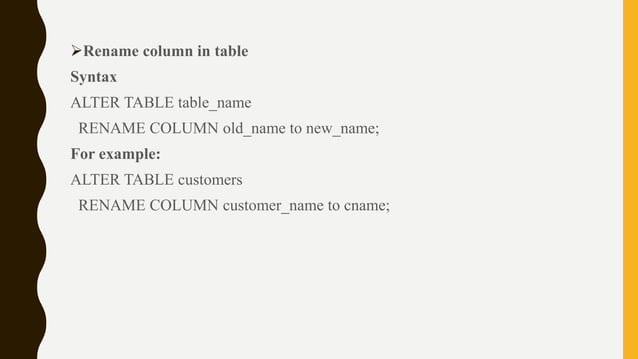 Lecture 3 sql {basics ddl commands} | PPT