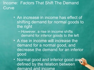 Demand Shift Income Examples Lecture 3 understanding demand | PPT