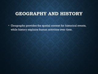 Lecture 3 unit 1 1(iii). The relationship of Geography with other ...
