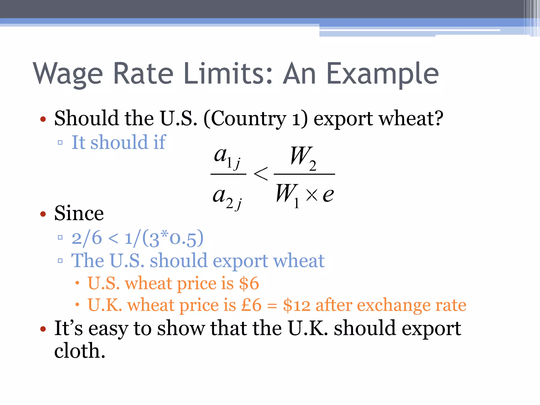 Wage Rate Limits: An Example