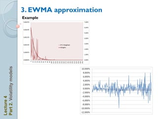 Lecture 4
Part 2. Volatility models
                            Example
                                      3. EWMA approximation
 