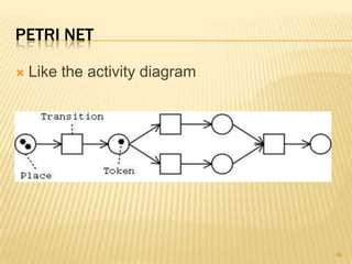 PETRI NET
 Like the activity diagram
46
 