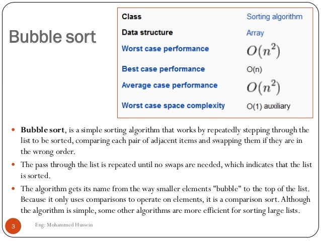 Sorting algorithms