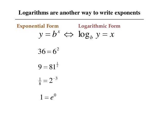 lecture 4 3 beta bt write logs in exponential form