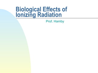 Biological Effects of
Ionizing Radiation
Prof. Hamby

 