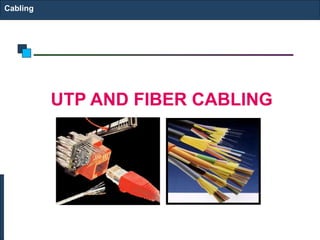 Cabling 
UTP AND FIBER CABLING 
 