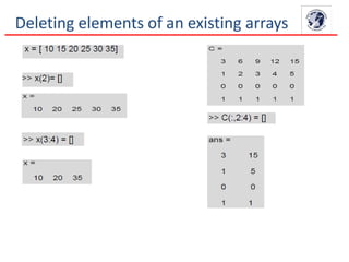 Deleting elements of an existing arrays
 