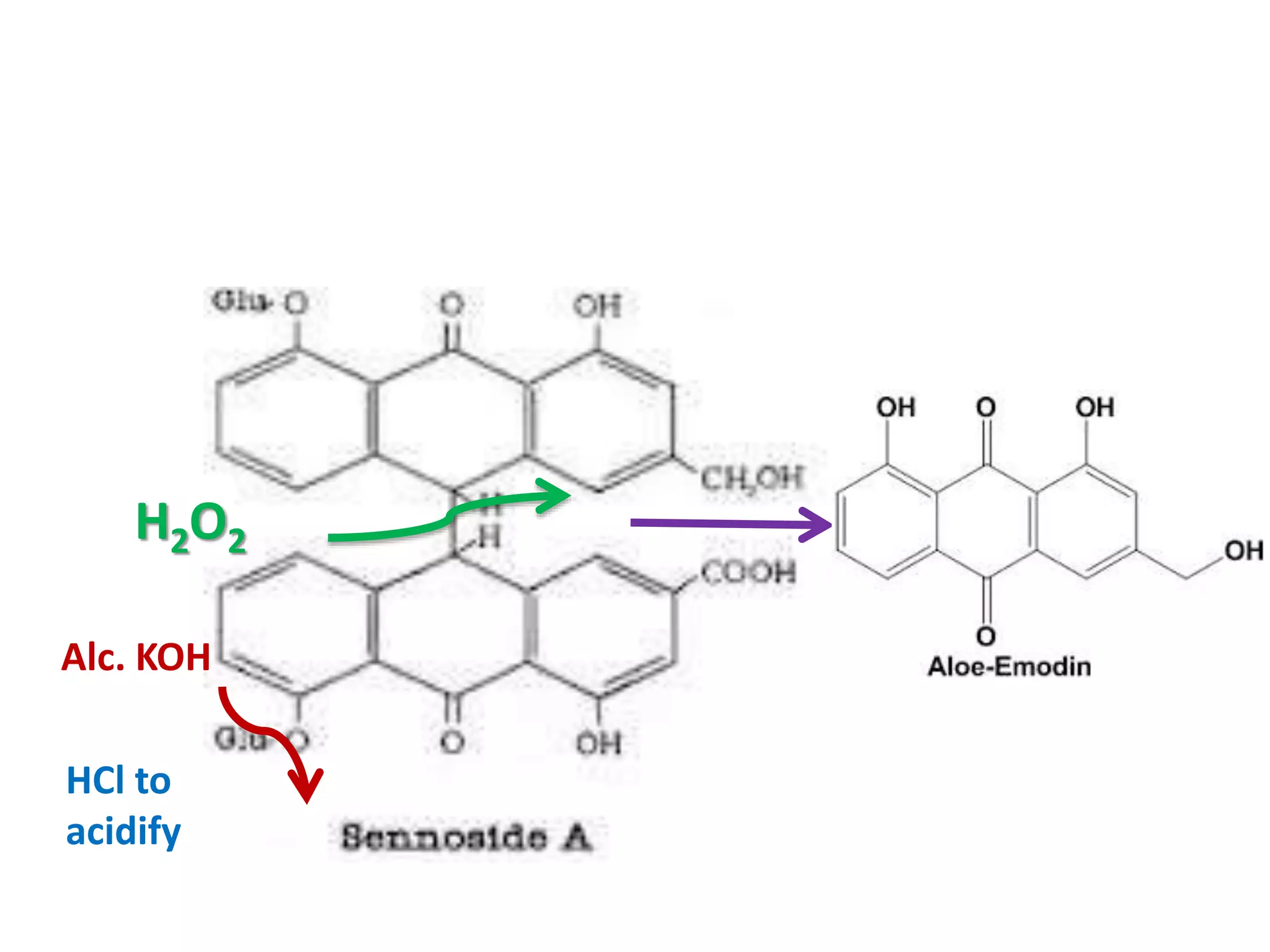 Alc. KOH
HCl to
acidify
H2O2
 