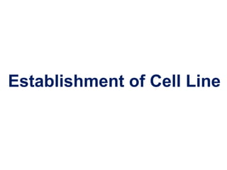 Establishment of Cell Line
 