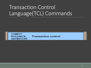 Data Manipulation(DML) and Transaction Control (TCL) | PDF