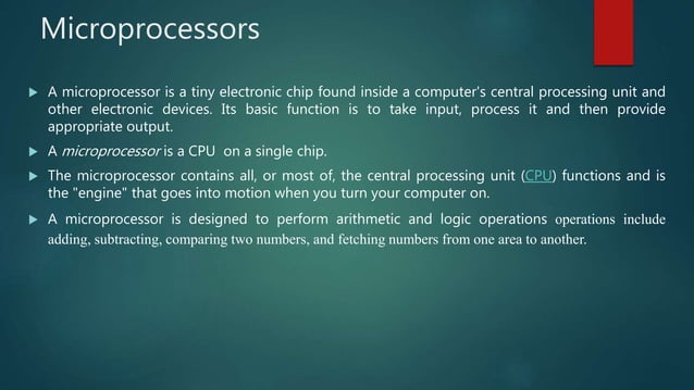 Microprocessor | PPT