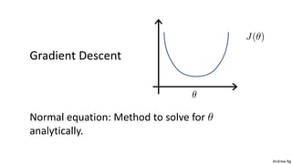 Andrew Ng
Gradient Descent
Normal equation: Method to solve for
analytically.
 