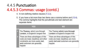 4.4.5 Punctuation
4.4.5.3 Commas: usage (contd.)
 