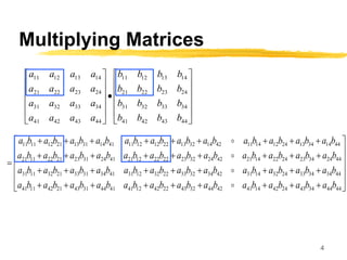 4
Multiplying Matrices

























44
43
42
41
34
33
32
31
24
23
22
21
14
13
12
11
44
43
42
41
34
33
32
31
24
23
22
21
14
13
12
11
b
b
b
b
b
b
b
b
b
b
b
b
b
b
b
b
a
a
a
a
a
a
a
a
a
a
a
a
a
a
a
a

















































44
44
34
43
24
42
14
41
42
44
32
43
22
42
12
41
41
44
31
43
21
42
11
41
44
34
34
33
24
32
14
31
42
34
32
33
22
32
12
31
41
34
31
33
21
32
11
31
44
24
34
23
24
22
14
21
42
24
32
23
22
22
12
21
41
24
31
23
21
22
11
21
44
14
34
13
24
12
14
11
42
14
32
13
22
12
12
11
41
14
31
13
21
12
11
11
b
a
b
a
b
a
b
a
b
a
b
a
b
a
b
a
b
a
b
a
b
a
b
a
b
a
b
a
b
a
b
a
b
a
b
a
b
a
b
a
b
a
b
a
b
a
b
a
b
a
b
a
b
a
b
a
b
a
b
a
b
a
b
a
b
a
b
a
b
a
b
a
b
a
b
a
b
a
b
a
b
a
b
a
b
a
b
a
b
a
b
a
b
a
b
a




 