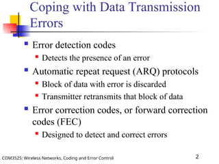 Coding and Error Control Lecture 4 Presentation | PPT