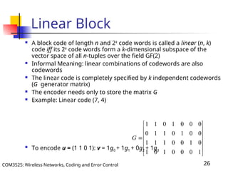 Coding and Error Control Lecture 4 Presentation | PPT
