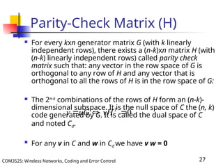 Coding and Error Control Lecture 4 Presentation | PPT