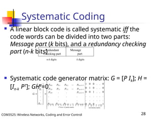 Coding and Error Control Lecture 4 Presentation | PPT