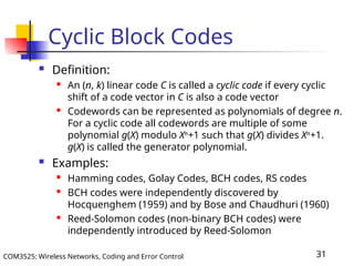 Coding and Error Control Lecture 4 Presentation | PPT