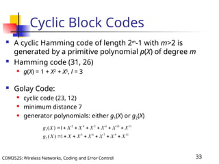 Coding and Error Control Lecture 4 Presentation | PPT