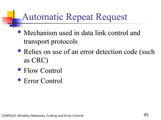 Coding and Error Control Lecture 4 Presentation | PPT