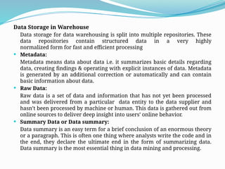 Data Warehouse for data analytics presentation | PPTX