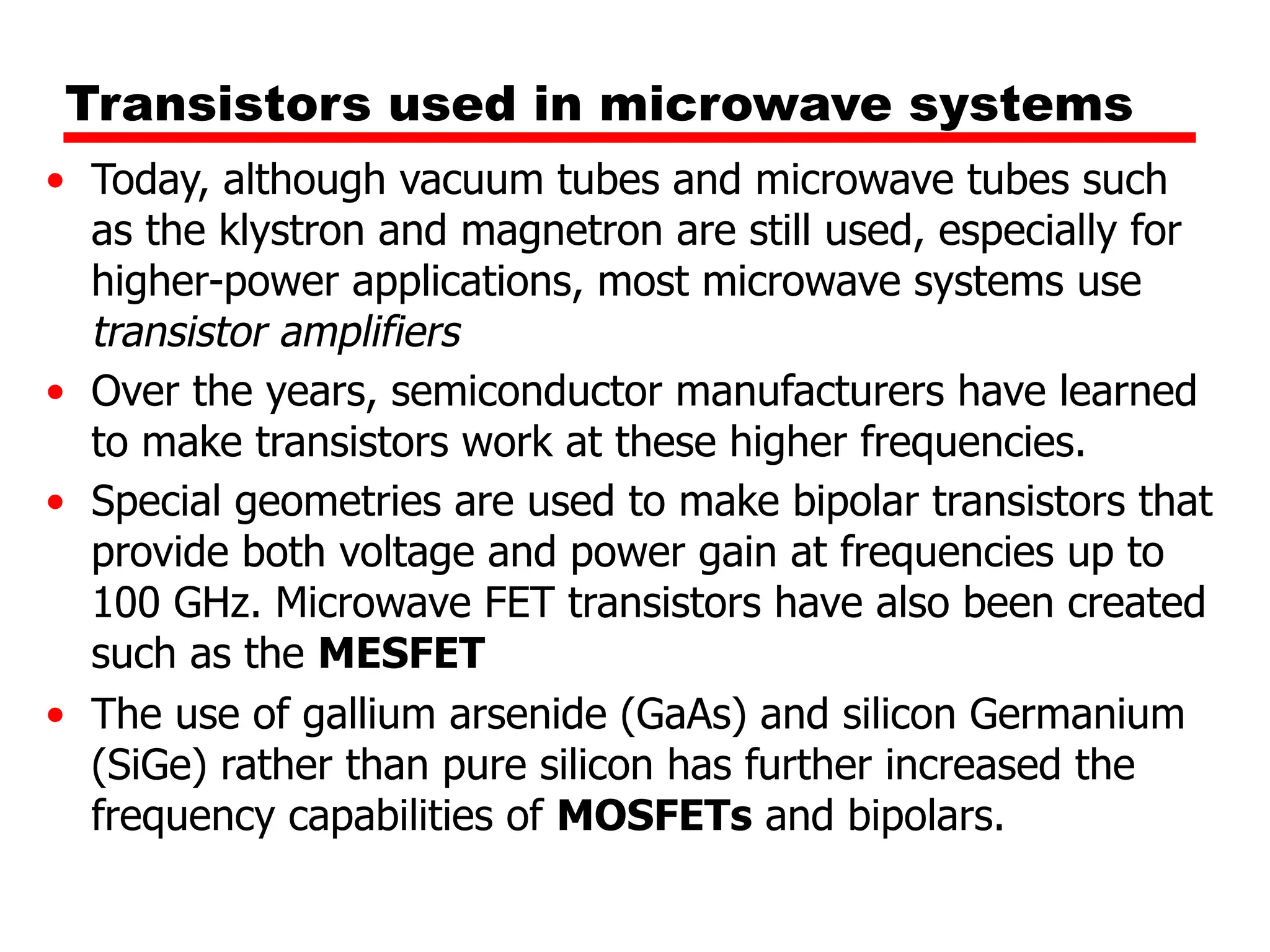 Lectures notes on microwave transistors and microstrips | PDF