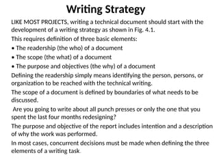 Depth Charging Writing Strategy Performing Technical Studies and writing strategy | PPTX