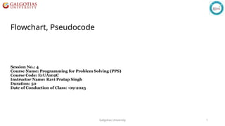 Lecture 4: Pseudocode and Basics of Coding Programming | PPTX
