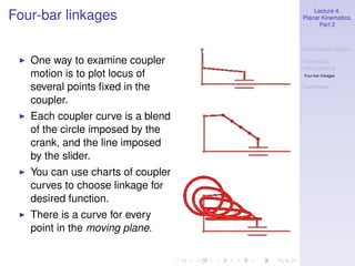 Comprehensive Study of Planar Kinematics: Continuous Motion, Four-Bar ...