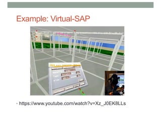 Example: Virtual-SAP
• https://www.youtube.com/watch?v=Xz_J0EK8LLs
 