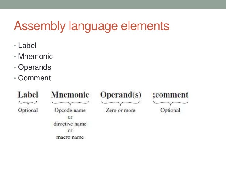 Lecture 4 assembly language