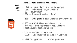 EdTechJoker Spring 2020 - Lecture 4 - HTML | PPT